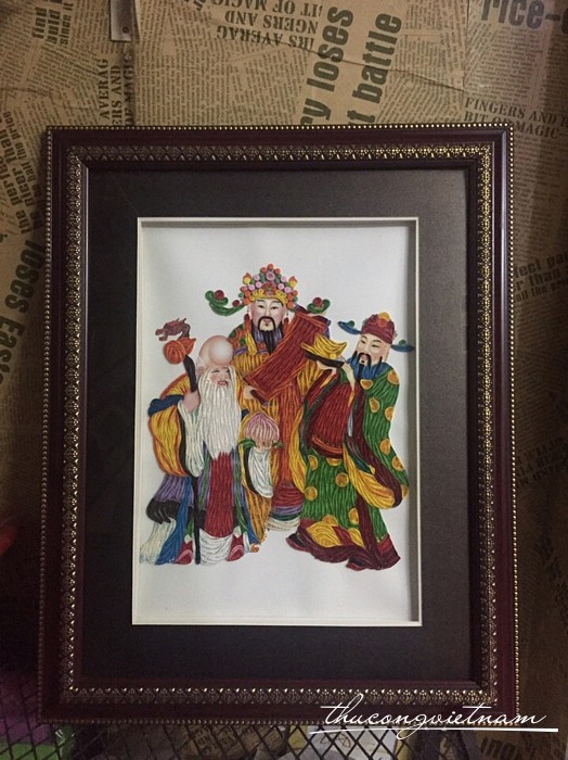 Tranh Tết quilling Phúc Lộc Thọ